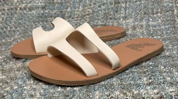 Ancient Greek Sandals Leria Laser Cut Leather Sandals in Off