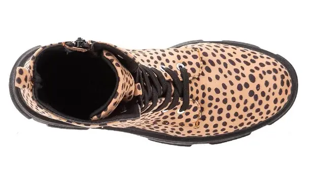 Olivia Miller Normie Leopard Print Combat Boots