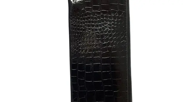 Faux Crock Leather Clutch Gold