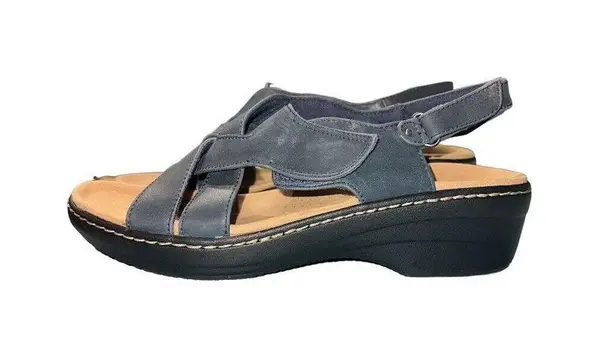 Clarks  Collection Adjustable Sandals Merliah Echo Navy‎ 11M NWOB