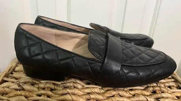 Essex Lane Shoes Tessie Black Quilted Leather Loafers size 7 leather