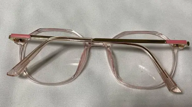 Computer Glasses Rose Antiblue Light Vintage oval Frame Clear Glasses Pink