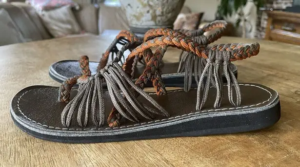 Plaka Palm Leaf & Ocean Side Bundle of Flat Summer Sandals for Women Orange