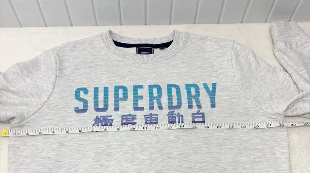 Superdry Light Gray Sweatshirt with Blue and Purple embroidered Logo Size 6