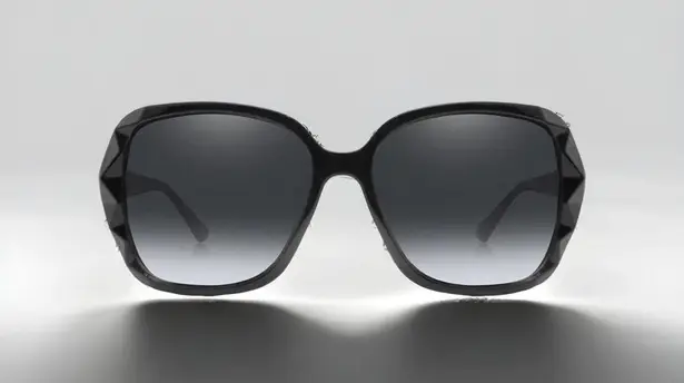 Black & Gold Oversized Square Sunglasses Polarized Tinted w Crystal Frames Nwt