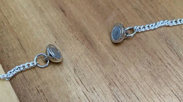 New Handcrafted Tin Cup Black Flash Agate Necklace and Bracelet Jewelry Set Silver