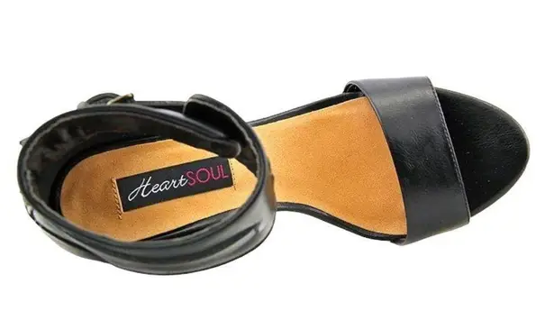 Heart soul Jacey Womens Size 8 Black Open Toe Pumps Heels