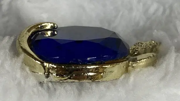 Blue Jelly Belly Swan Duck Pin Brooch Rhinestone Accent Jewelry Unbranded