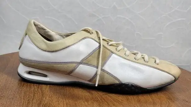 Cole Haan Nike Air Womens Sneakers 8 Beige White Leather Suede Lace Up Shoes