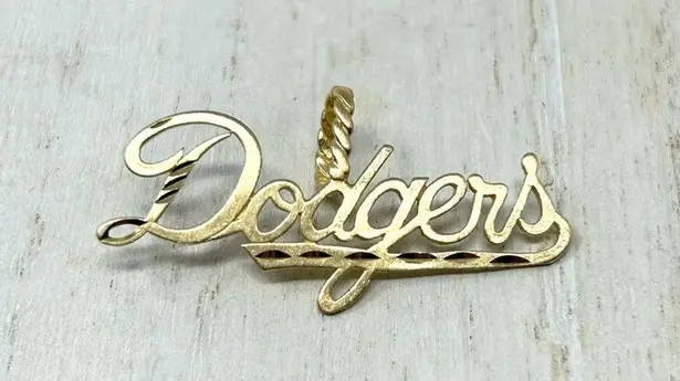 L.A. DODGERS 14K solid script logo pendant by Michael Anthony, NWOT Gold