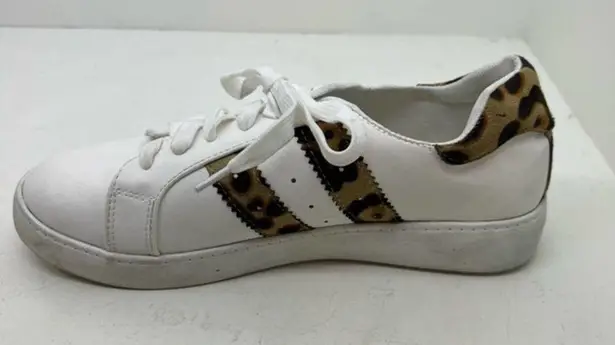 Ccocci  Iris white leopard animal print lace up fashion sneakers neutral size 9 - Image 4