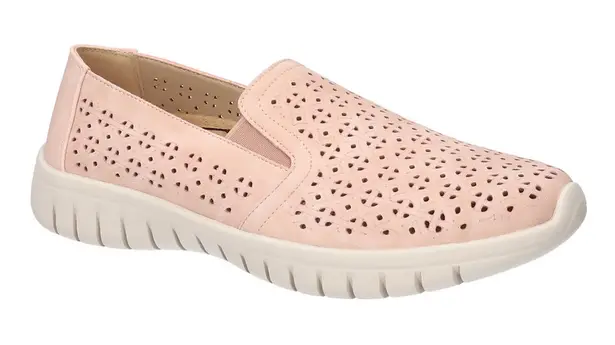 Easy Street Women's Mosaic Slip-Resistant Sneakers- Blush Pink- Size 8.5