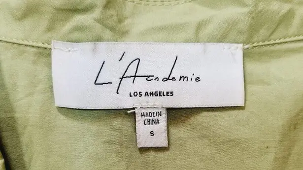 L'Academie Tereza Poplin Crop Top in Moss Green Small