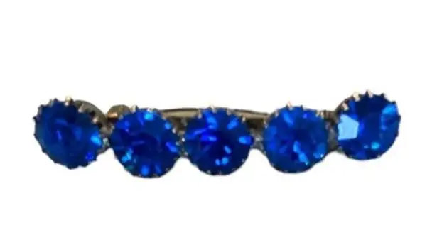vintage ART DECO era faceted blue sapphire paste crystal stone brooch