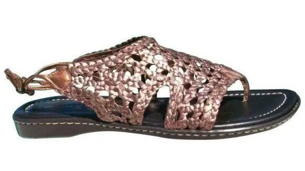 Donald Pliner Copper Metallic Leather Flexible Sole Shoe Sandal New NWT $245 Gold Size 6