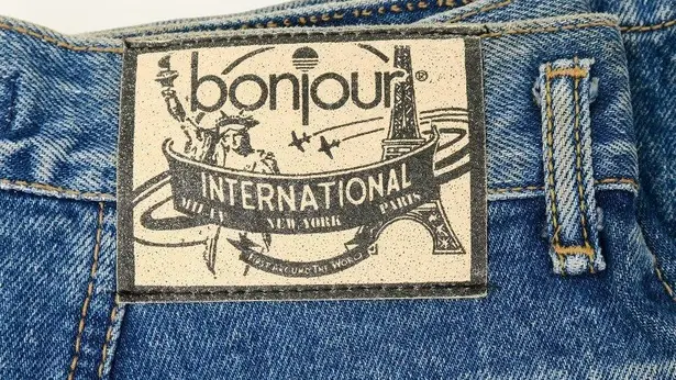 Bonjour Vintage 90s High Waisted Zippered Hem Jeans