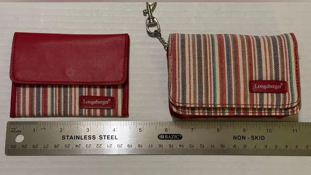 Longaberger Homestead Market Stripe Wallet Purse Coin Pouch & CCard Case NWOT
