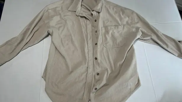 Tan patterned long sleeve button up Size M - Image 1