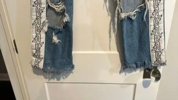 LF Jeans Distressed Ripped With logo On Side