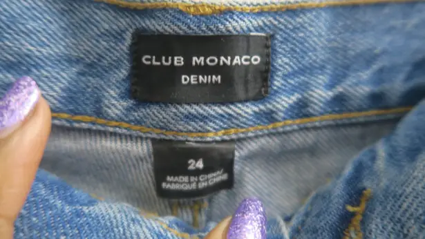 Club Monaco denim jeans straight leg in blue light wash size 24.