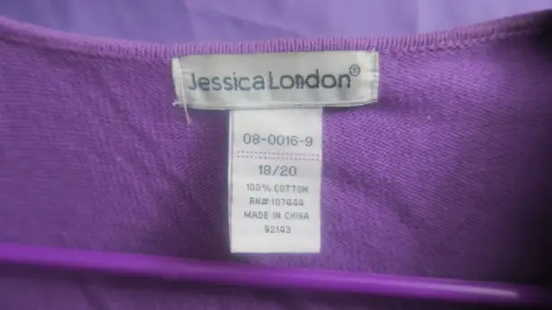 Jessica London short sleeve ribbed shrug sweater in purple size 18/20.