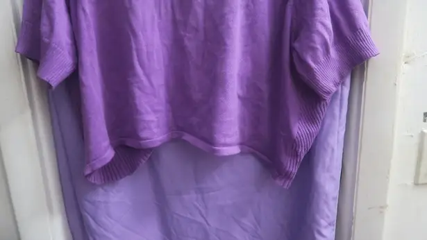 Jessica London short sleeve ribbed shrug sweater in purple size 18/20.