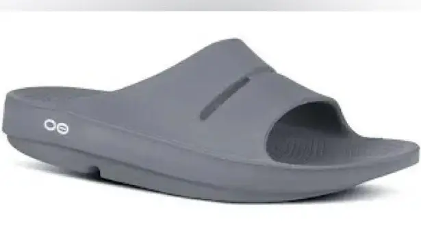 Oofos OOahh slides sandals in slate gray unisex sizing comfort shoes recovery Size 10