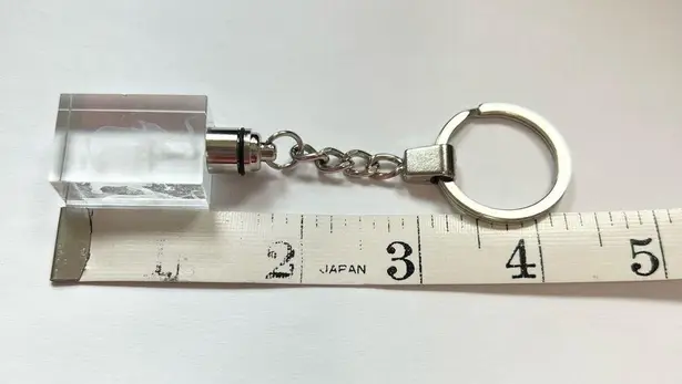 Crystal Elephant Keychain with Silver Tone Hardware and Light Up Feature