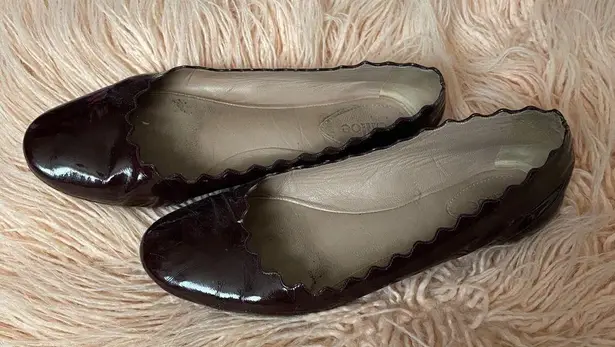 Chloé Chloe Burgundy Flats
