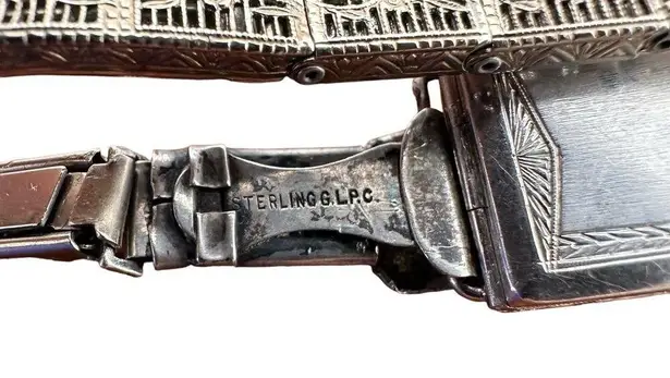 Vintage 1920s Glycine Platinum Diamond & Sapphire Watch