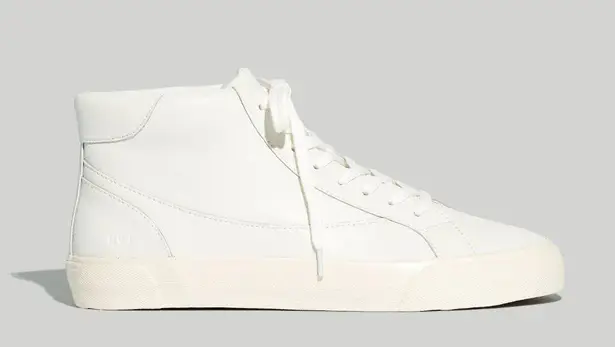 Madewell  Sidewalk High-Top Sneakers in Pale Parchment, Size 10