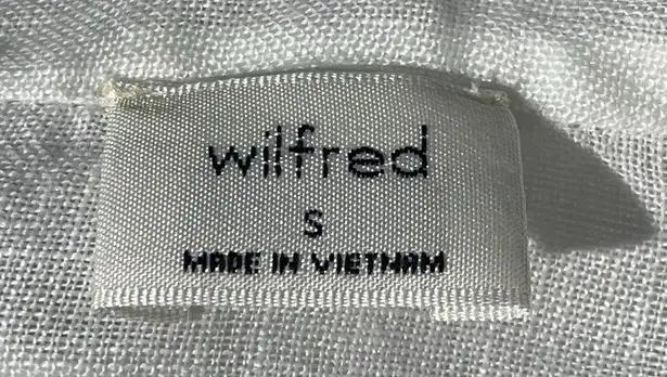 Wilfred Blouse Small White Linen Cover Up Tie Waist Country Club Lagenlook