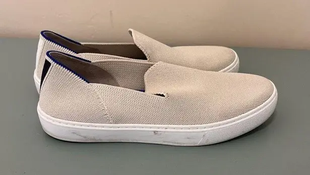 Rothy's  The Sneaker Slip on Shoes in Sand With Blue Trim Women’s Size 7