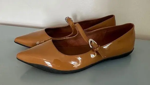 Aerosoles Diva Pointed Toe Mary Jane Flats Tan Brown 9.5 NEW
