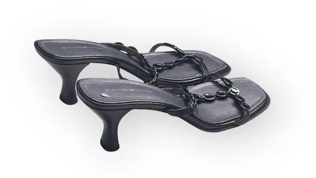 Bandolino new 𒀭 T Strap Kitten Heels Mules Sandals 𒀭 Black Leather 𒀭 10M 𒀭 SJP