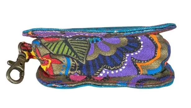 Laurel Burch Coin Purse Zipper Key Chain Bag Charm
