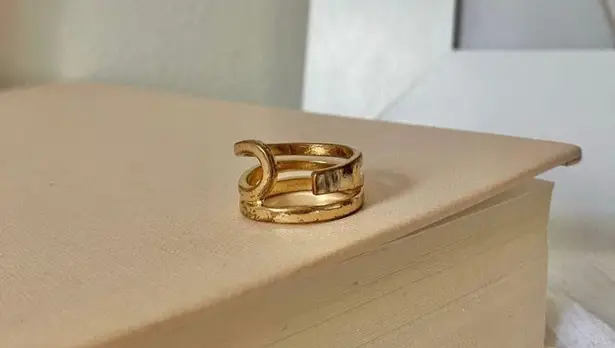 Brutalist Gold Loop Statement Chunky Ring Vintage “Augustine” Classic Masc Jewelry