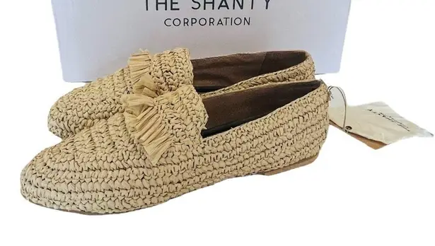 NEW Moroccan Raffia MIAMI LOAFERS SHOES Women's 40, 9 Natural Slip On Moccasin Tan