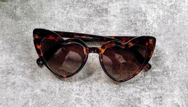 Boutique Tortoise Shell Brown Heart Shaped Sunglasses