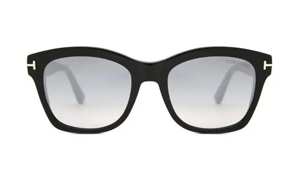 Tom Ford SUNGLASSES FT0614 01C Shiny Black / Gradient Smoke Silver Flash