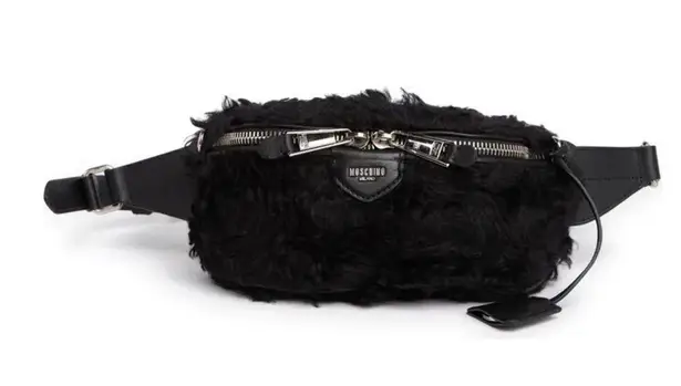 Moschino Authentic Fur/Leather zip belt bag