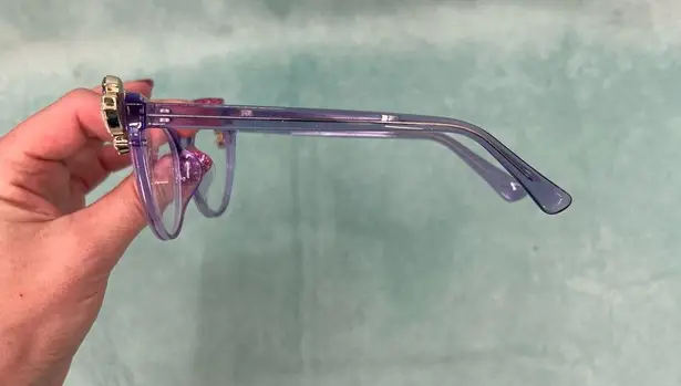 Purple Cat Eye Gemstone Eyeglasses