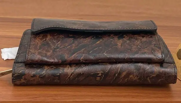 Patricia Nash Azario Abstract Animal Print Leather Wallet Organizer Crossbody