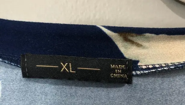 Simier Fariry Women's Hide Belly Blouson Knee Length Dress with Pockets XL