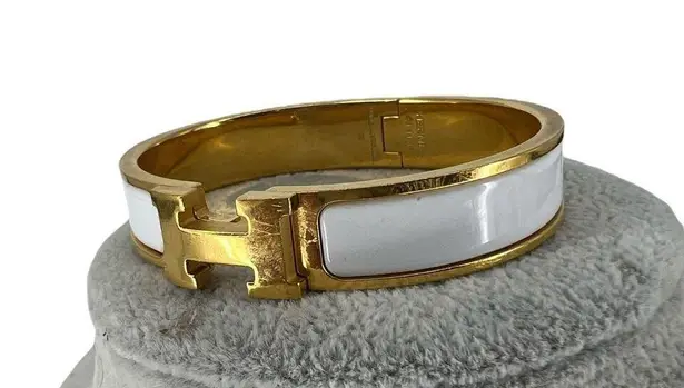 Hermès Hermes Clic H Bracelet in Blanc