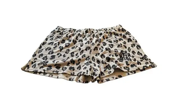 MarleyLilly Terry Lounge Shorts Leopard Print Elastic Waist Casual XL NWT