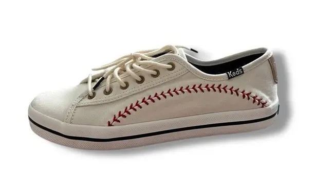 Keds  Kickstart Penant Cream Baseball Mama Stitched Sneakers Tennis Shoes 6.5
