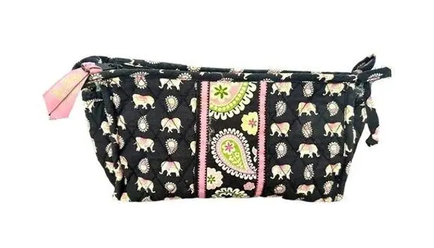 Vera Bradley  large cosmetics makeup bag- retired elephant patten