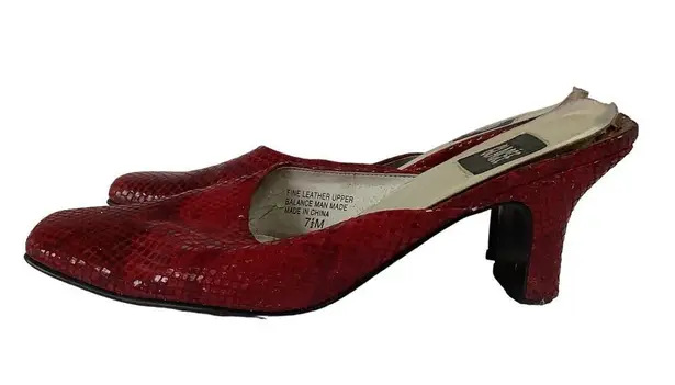 Vintage Glacee Pink Snakeskin Mules Size 7.5