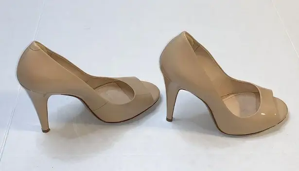 Theory  Nude Patent Peep Toe Pumps Size 38.5